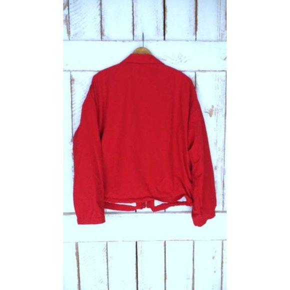 90s vintage red  wind breaker bomber jacket  utility jacket Adirondack - Picture 4 of 7